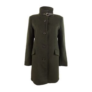 Lauren Ralph Lauren Women's Buckle-Collar Coat (16, Black)